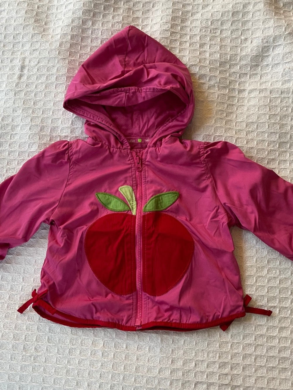 Pink Baby Gap Rain Jacket w/Apple Design on front - Size 6-12m